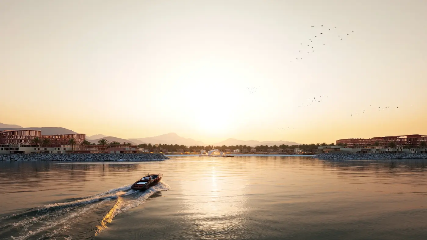 Sunset over the waterfront